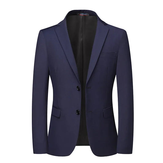 Solid Color Blazer New Men's Fashion Business Solid Color British Style Professional Work Groom Wedding Dress Best Man Blazer