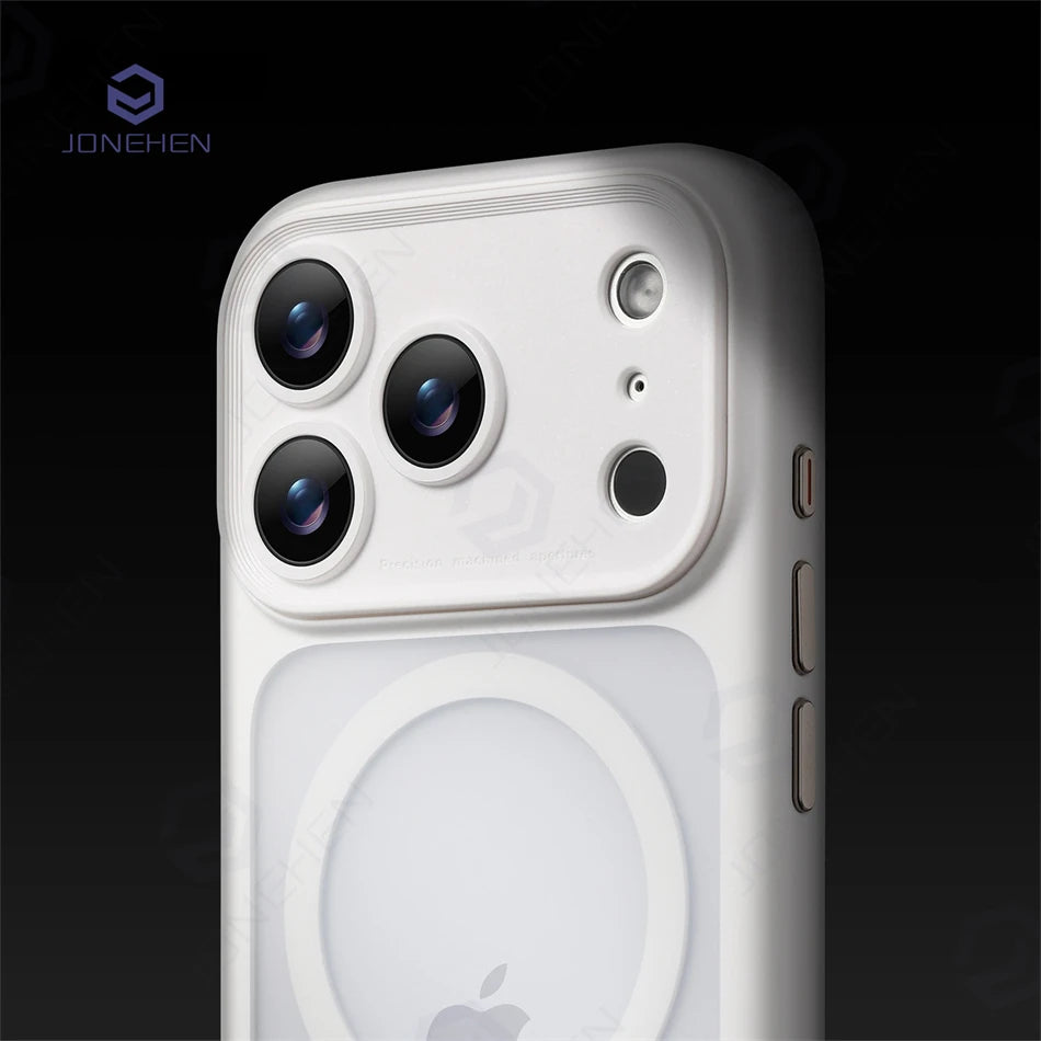 جراب خلفي برتقالي غير لامع ومقاوم للصدمات مع إطار عدسة كاميرا Magsafe قابل للفصل لهاتف iPhone 17Pro 17 Pro Max وزر الكاميرا