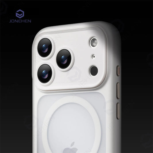 For Magsafe Detachable Camera Lens Frame Case For iPhone 17Pro 17 Pro Max Camera Button Matte Clear Shockproof Orange Back Cover