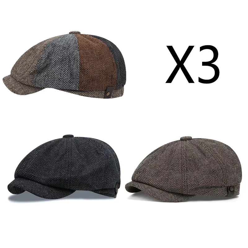 Classic Blinders Caps For Men Peaky Hat Newspaper Hat Shelby Same Style Beret Men's Sunshade Hat Suit Accessories Men's Gifts