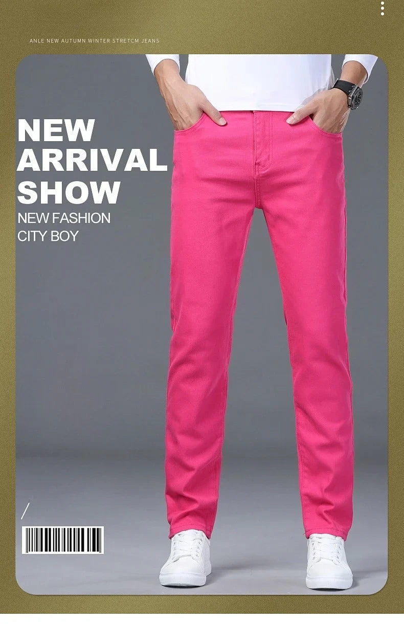 New Autumn Stretch Jeans Men's Clothing Slim Fashion Comfortable Hip-hop High Streetwear Male Elasticity Denim Trousers