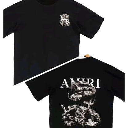 Snake Graphic Loose T - Shirt Light Luxury Trendy Short - Sleeve Unisex Versatile Casual Wear graphic t shirts pro choice