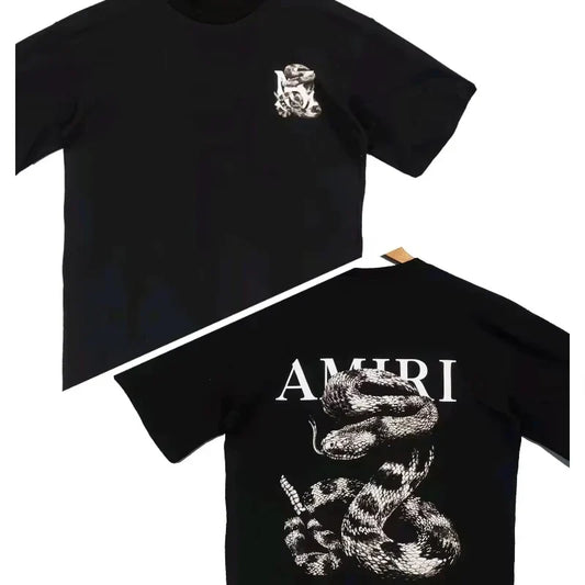 Snake Graphic Loose T - Shirt Light Luxury Trendy Short - Sleeve Unisex Versatile Casual Wear graphic t shirts pro choice