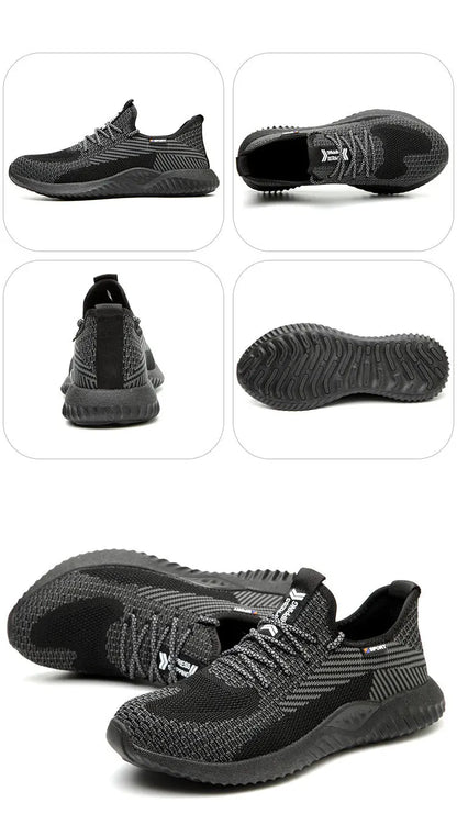 Lightweight safety shoes for men breathable safety work sneakers with iron toe indestructible shoes men women summer work shoes