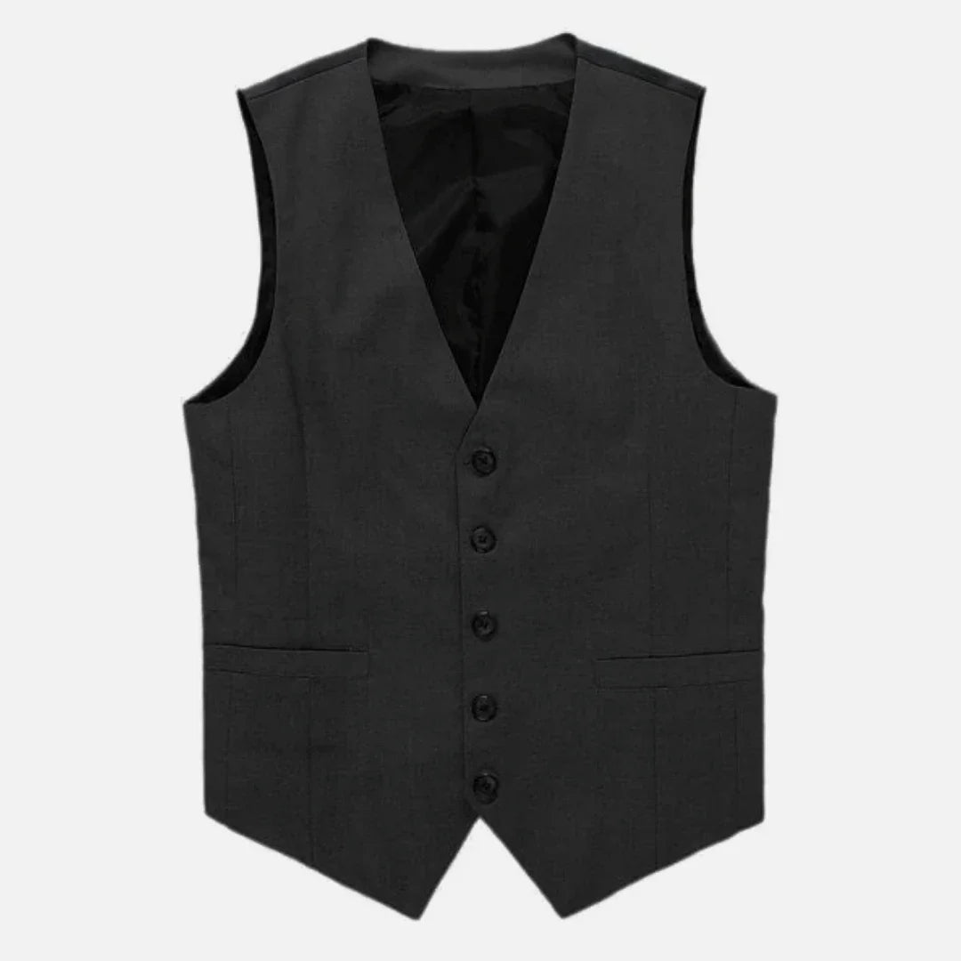Men Vest Gray V Neck Single Button Solid Waistcoat For Wedding Birthday Banquet Party Business Work Daily Men Suit Vest ﻿