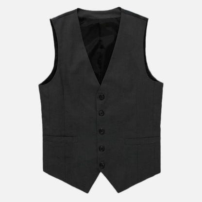 Men Vest Gray V Neck Single Button Solid Waistcoat For Wedding Birthday Banquet Party Business Work Daily Men Suit Vest ﻿