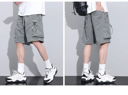 2024 Summer Thin Shorts for Men Cargo Pants Side Pockets Baggy Joggers Bermuda Knee Basketball Short Pant Male M-4XL