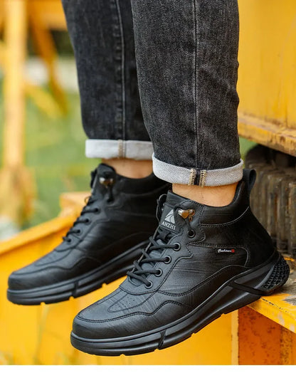 Comfortable safety sneaker for men winter anti-slip boots man construction indestructible black work boots steel nose work shoes