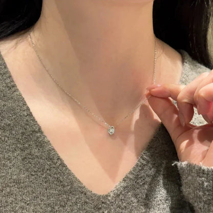 D VVS1 0.5CT Moissanite Necklace for Women Mermaid's Tears Pendant Wedding Party Fine Jewelry S925 Sterling Silver Gifts
