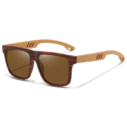 New Arrivals Black Wooden Polarized Sunglasses for Men Bamboo Sunglasses Red UV400 Lenses Fashion Driving Shades S5565