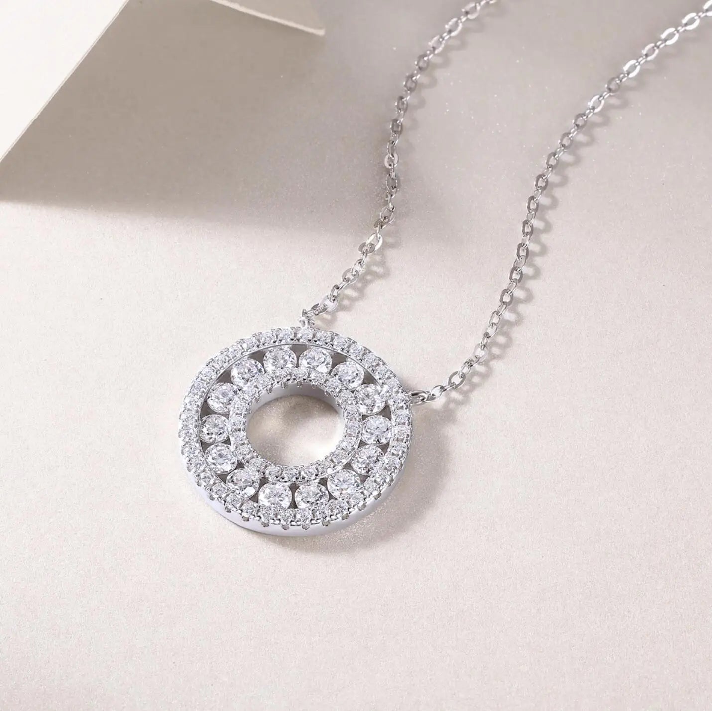Full Moissanite Pendant Necklace 925 Sterling Silver 18k Gold Plated Diamond Clavicle Chain for Women Wedding Jewelry collares