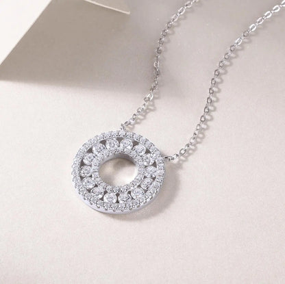 Full Moissanite Pendant Necklace 925 Sterling Silver 18k Gold Plated Diamond Clavicle Chain for Women Wedding Jewelry collares