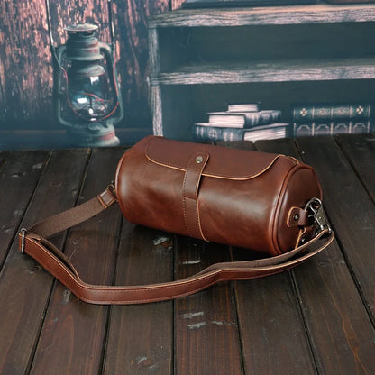 Luxury Retro Barrel Shaped Shoulder Bags Men Crossbody Bag Fashion Design Messenger Bag Mens Crossbody Shoulder Bag Male 2021