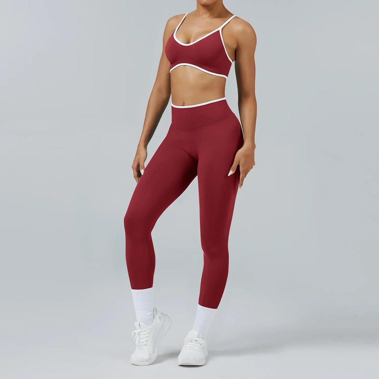 Seamless Yoga Set Women Gym Clothing Scrunch Bum Legging Sports Bras Padded Tank Top Workout Outfits Fitness Sportswear Suits