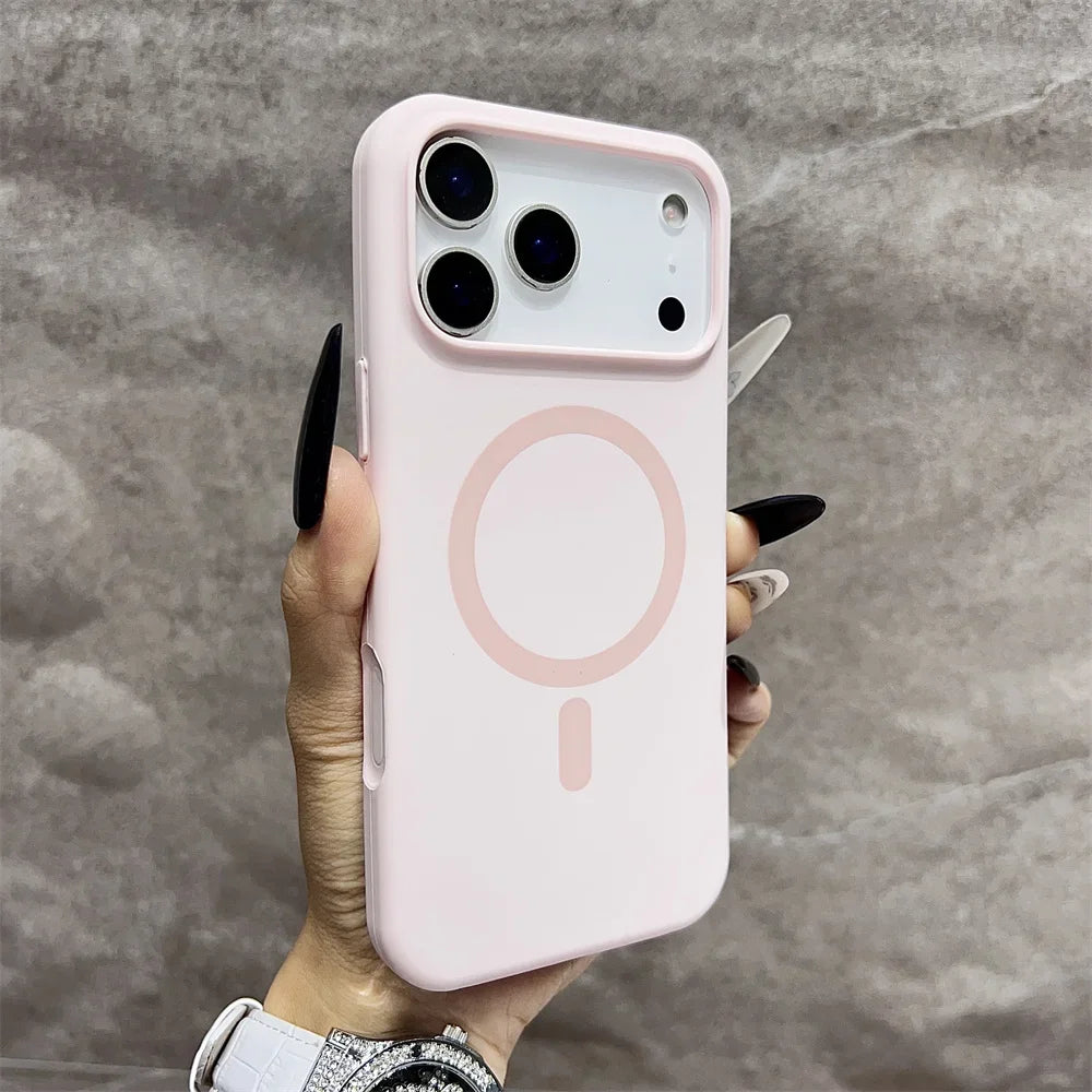 غطاء هاتف سيليكون مغناطيسي فاخر أصلي رسمي متوافق مع MagSafe لهواتف iPhone 17 16 15 14 13 12 11 17 Pro Max لا غنى عنه