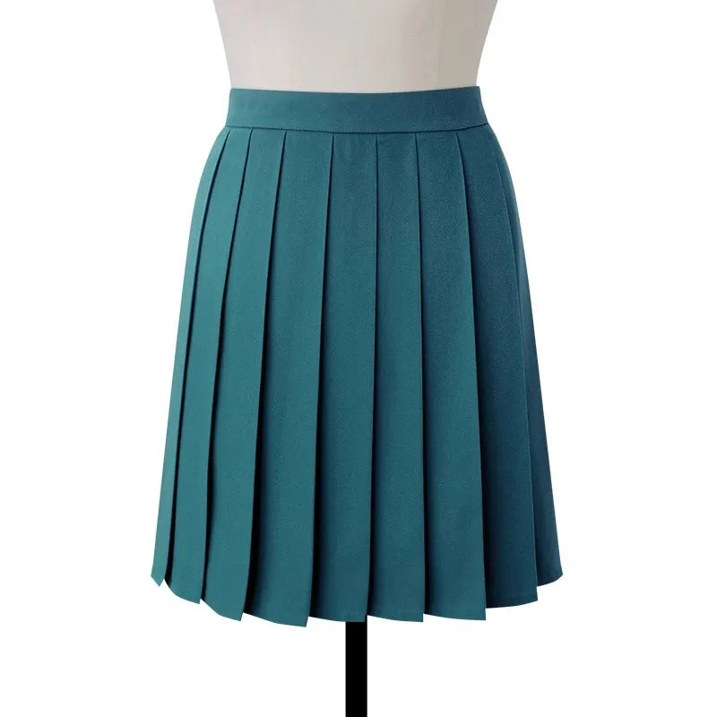 Women High Waist Pleated Midi Skirt Y2k Summer Knee-length Preppy Style Harajuku  Hot Street School Cosplay Casual Female Faldas
