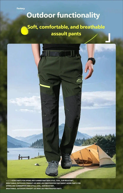 Free Belt Outdoor Cargo Pants Men Hiking Camping Quick Dry Pant Waterproof Elastic Spring Summer Climbing Trekking Trousers