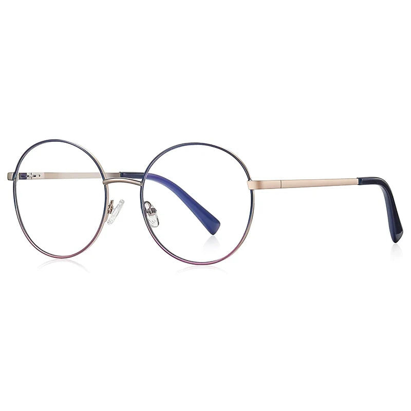 Retro Round Myopia Prescription Glasses Hyperopia for Women Reading CR39 Anti Blue Light Optical Eyeglasses Frame PFD3082