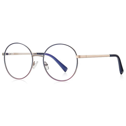 Retro Round Myopia Prescription Glasses Hyperopia for Women Reading CR39 Anti Blue Light Optical Eyeglasses Frame PFD3082