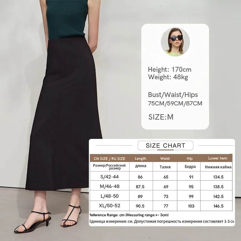 Minimalist Skirt Mermaid For Women 2025 Spring New Elegant Office Lady Solid Mid Length Slim Thin Elastic Skirts 12521065