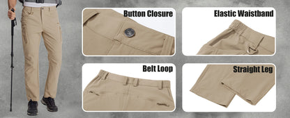 Summer Lightweight Trousers Mens Fishing Pants Outdoor Hiking Nylon Quick Dry Pockets Cargo Pants Casual Work Trousers