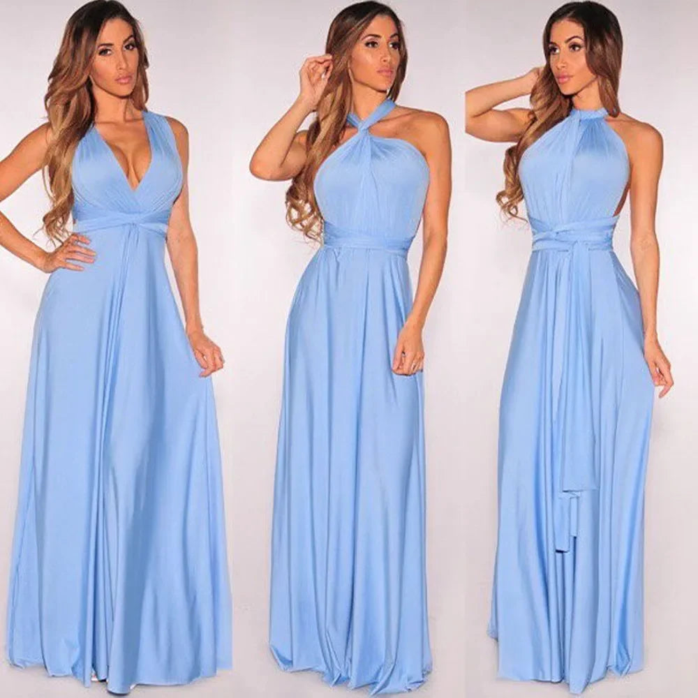 Sexy Women Multiway Wrap Convertible Boho Maxi Club Red Bandage Long Dress Party Bridesmaid Infinity Robe Longue Femme