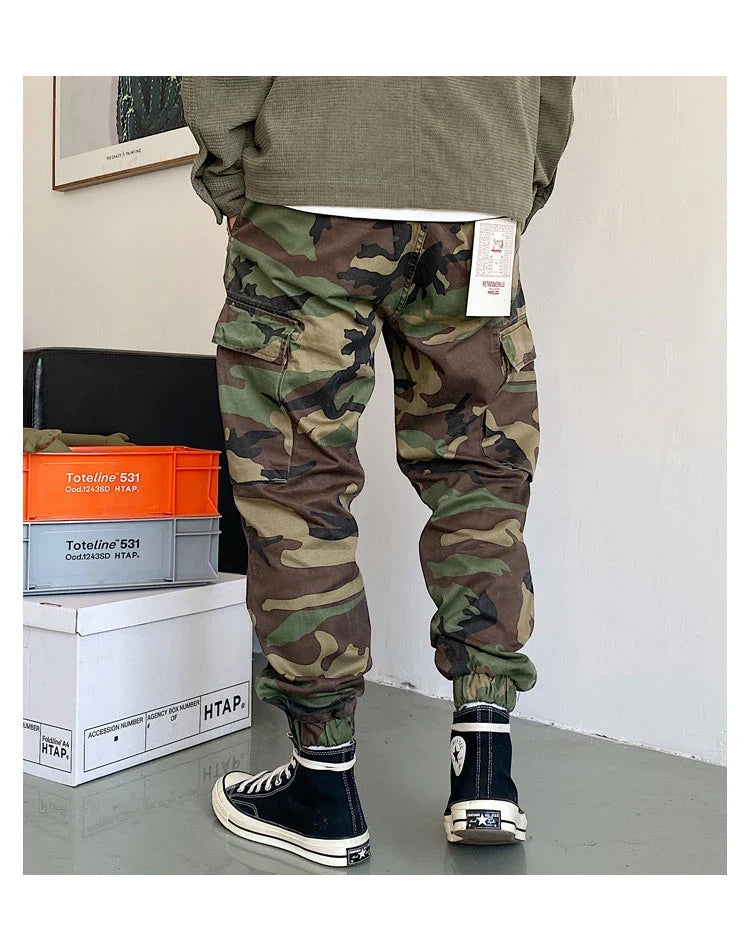 Spring Autumn Streetwear American Casual High Quality Camouflage Cargo Pants Men Clothing Harajuku Tactical Jogging Trousers