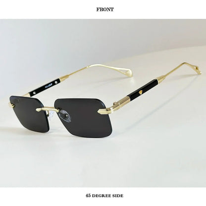 Square Sunglass Men Luxury Rimless Sunglasses Women Vintage Vacation Fashion Glasses Lunette Soleil Femme Gafas De Sol Hombre