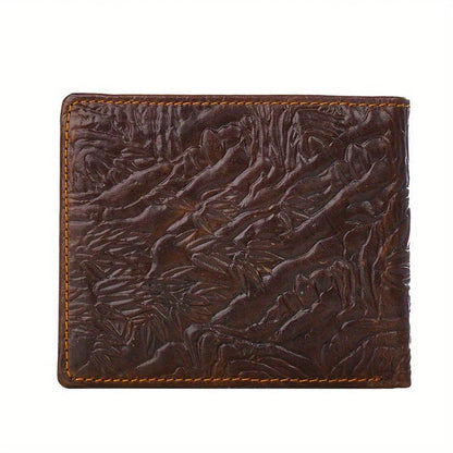Men's Vintage Genuine Leather Wallet 3D Printed Tiger Wallet Card Holder