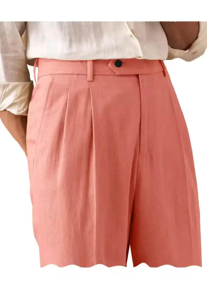 Premium Men's Pants Pleated Wide-Leg Dress Chinos Business Daily Office Versatile Formal Casual Trousers Banquet Wedding Summer