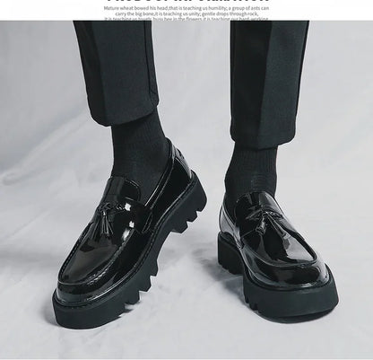 Genuine Leather Men Shoes Fashion Men Work Shoe Luxury Design Thick Bottom  Elegant Formal Loafers Outdoor Comfort Business Shoe
