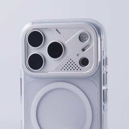 Luxury Transparent For Magsafe Magnetic Case For iPhone 17 Pro Max 17pro Technology Style Metal Lens Protection Clear Hard Cover