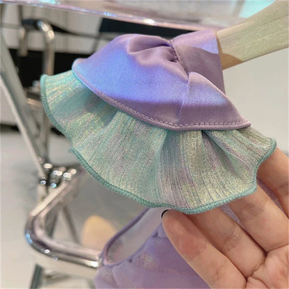 Kids Little Mermaid Summer Girls Casual Dress Ariel Princess Dress Cute Birthday Party Costume Kids Dress