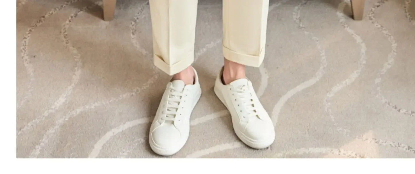British Style Naples Men's High-end Linen Pants High Waist Straight Slim Fit Casual Trousers High Quality Solid Social Suit Pant