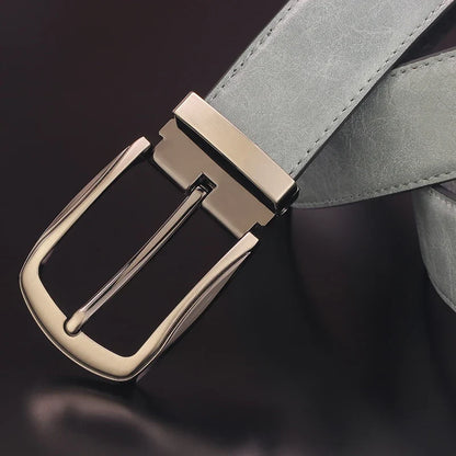 High quality pin buckle genuine leather fashion designers belts men casual luxury gray Cowskin young men ceinture homme B584