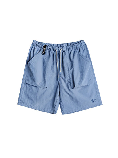Summer Men's Casual Shorts Outdoor Workwear Straight Fit Multi-pocket Sports Shorts Mid-Rise Elastic Waistband Pants