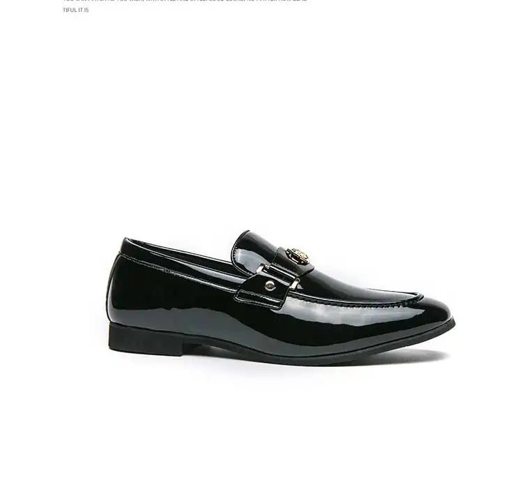 New Black Loafers Men Slip-On Round Toe Fashion Mens Dress Shoes Free Shipping Wedding Shoes for Men Size 38-47