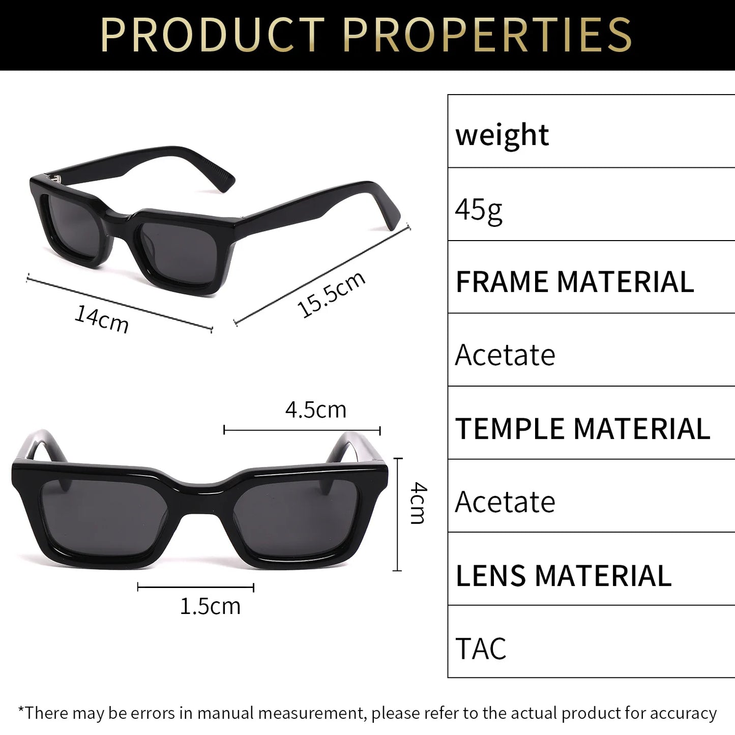 2026 Fashion Rectangular Small Frame Designer Men Sunglasses Punk Modern Street Sun Protection UV400 Women Polarized Sunglasses