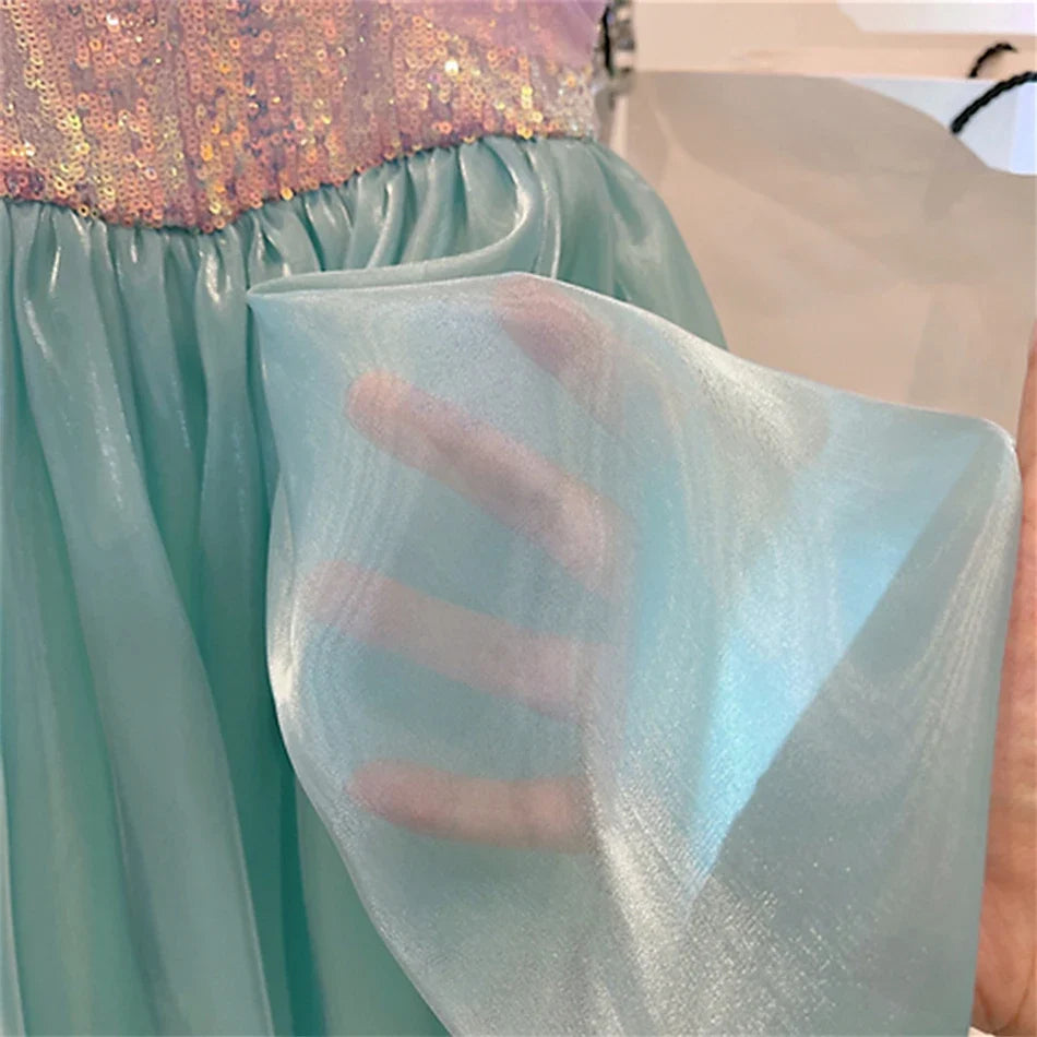 Little Mermaid Ariel Princess Costume Kids Dress For Girls Cosplay Children Carnival Birthday Party Clothes Mermaid Summer Dress