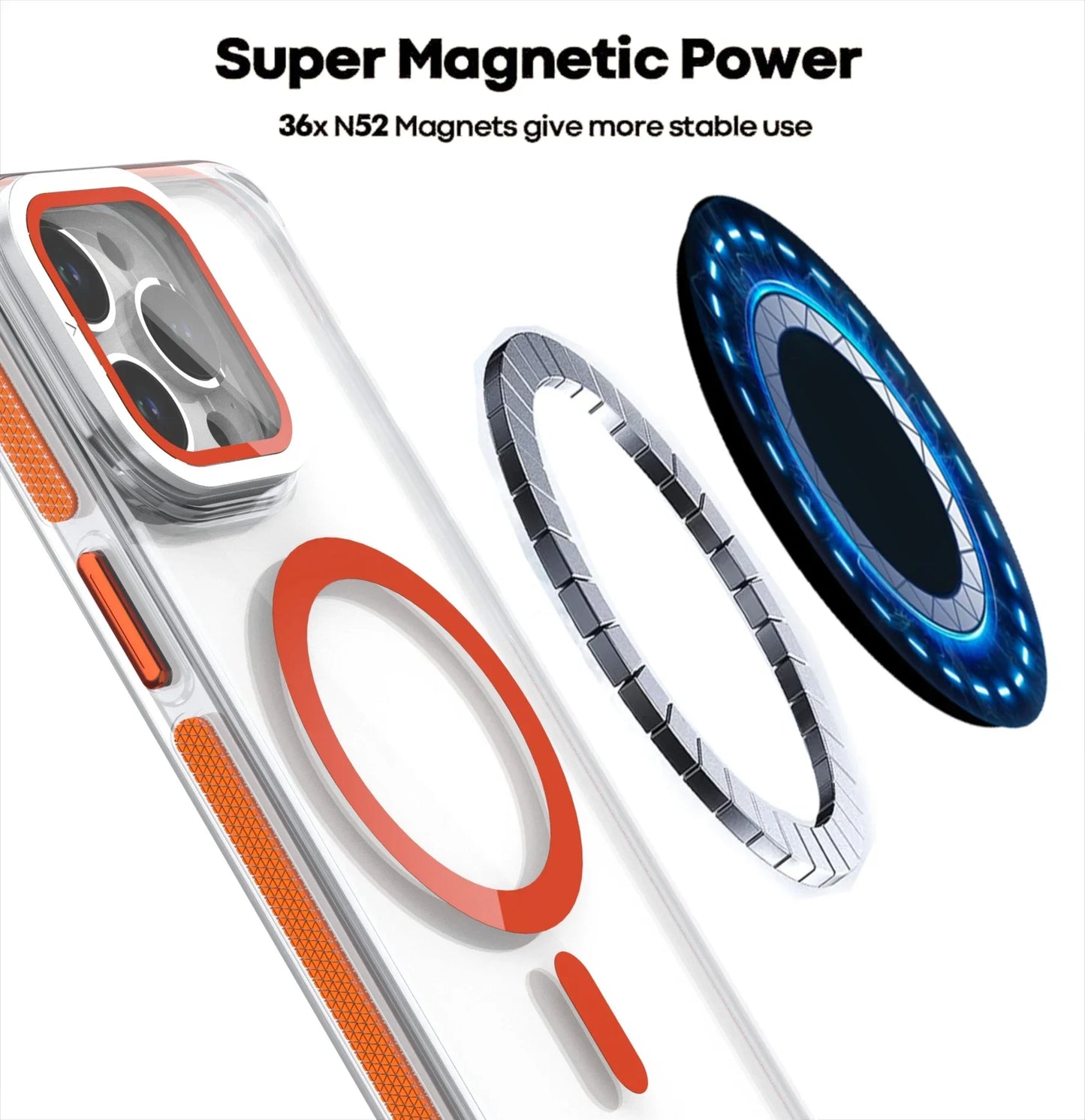 Camera Protector Stand Magnetic Phone Case for Magsafe iPhone 16 15 14 Pro Max Plus 13 12 11 Cases Clear Shockproof Hard Cover