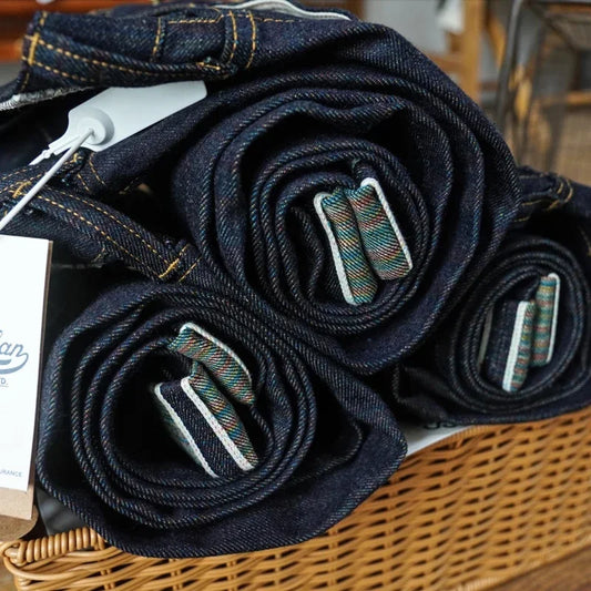 Mens Jeans Rainbow Sanforized Selvedge Denim Jeans Man Python Skin Labels Regular Fit 14 Oz
