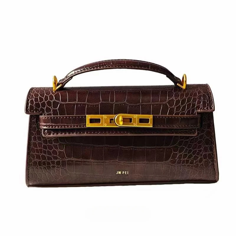 Crocodile Embossed Handbag, Luxury Designer Convertible Purse for Women, Crossbody & Shoulder Bag in New Style