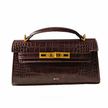 Crocodile Embossed Handbag, Luxury Designer Convertible Purse for Women, Crossbody & Shoulder Bag in New Style