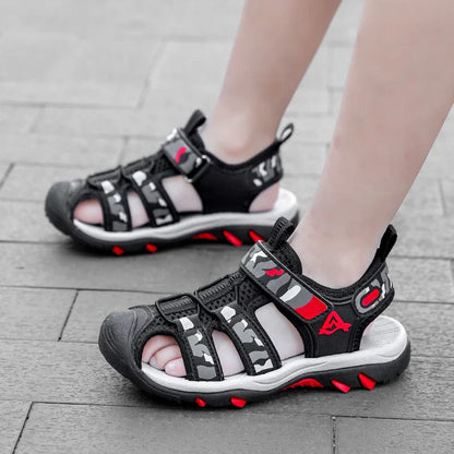 Children's Anti-Slip Summer Sandals for Boys Outdoor Anti-Collision Casual Walking Shoe Breathable Kids Beach Sandals Size 28-39