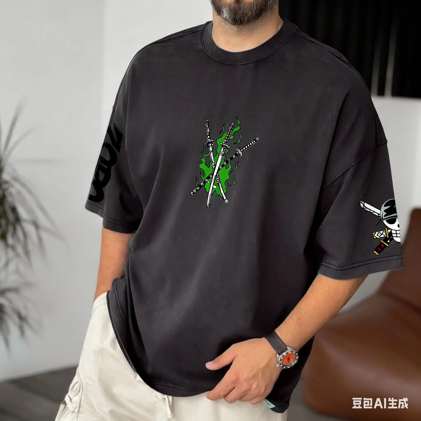 Anime Zoro ONE PIECE Harajuku Men Super Saiyan Vintage Summer T-shirt Loose Women Streetwear Casual Short-sleeved T Shirt Top