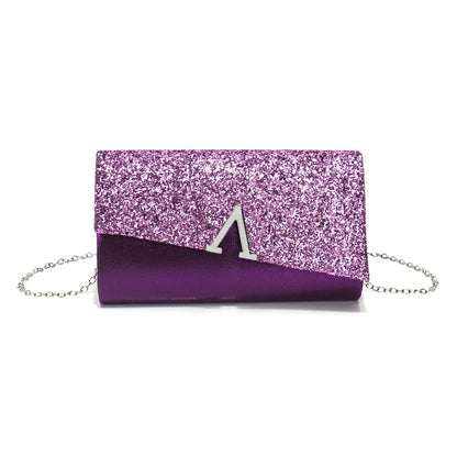 V Design Metal Chain Glamorous Design Evening Bags Envelope Shaped Sequins Handbags For Prom Dinner Wedding Banquet Purse