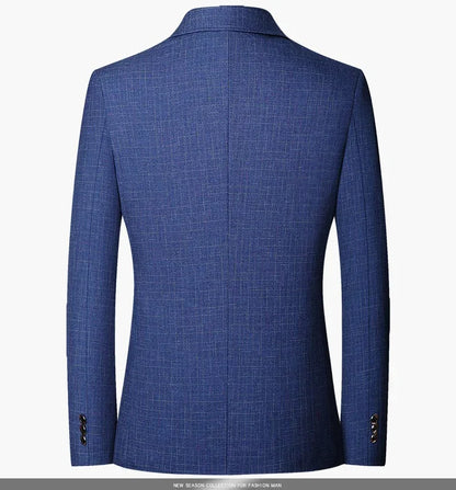 Brand 2026 Spring Mens Wedding Suits Blazer Check Autumn Single Breasted Suits Blazers Men Fashion Blazer for Mens
