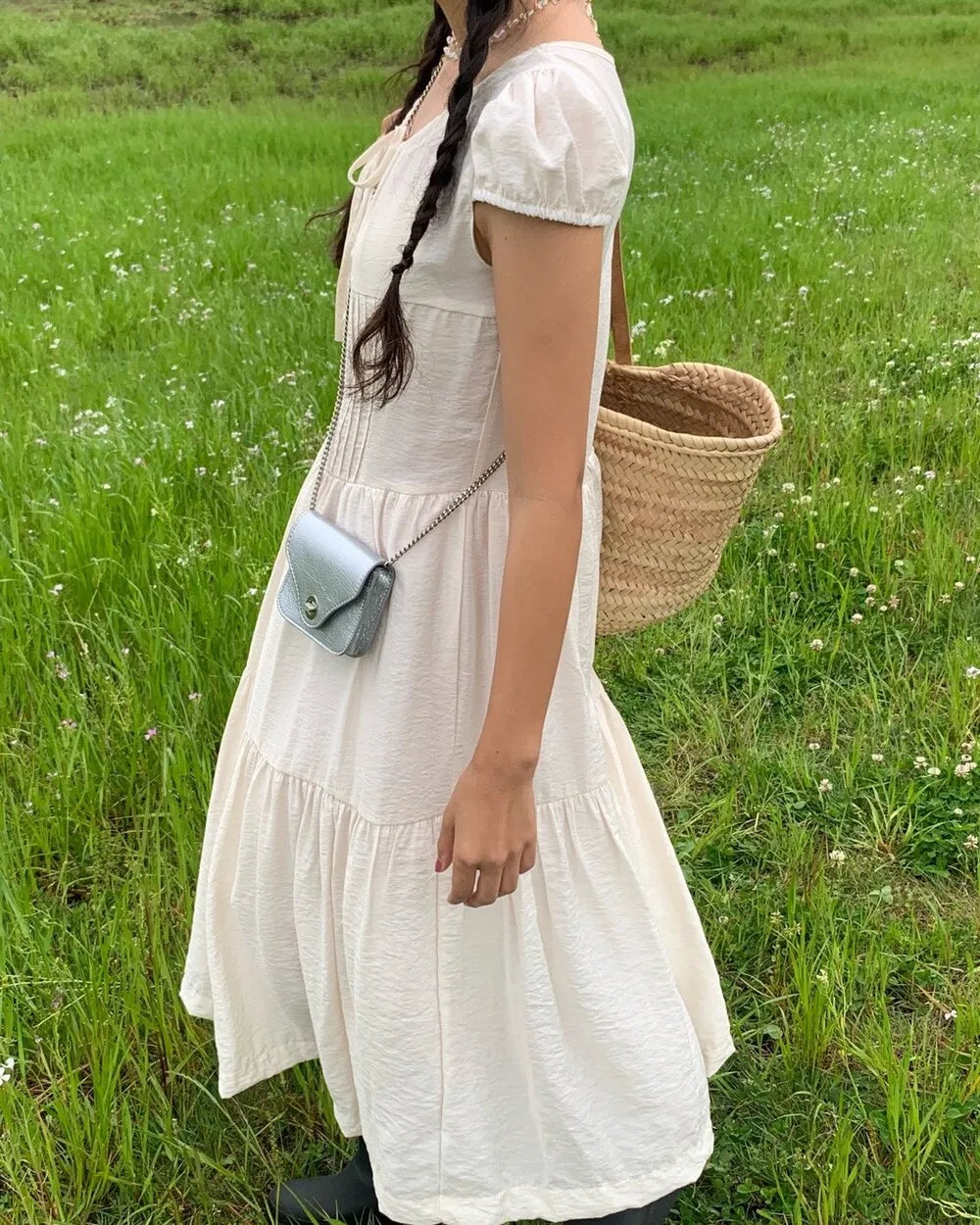 Spring 2025 Chic A-Line Dr Korean Sle Long Svel Women's Faionable Gown Ele Personali Commute Suitable Dr