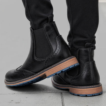 Size 7-13 Brogue Chelsea Men Boots Classical American Style Leather Boots