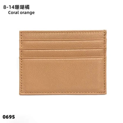 Porte-cartes en cuir de vachette avec logo personnalisé pour femme et homme, sac à cartes fin en cuir véritable, gravure du nom, portefeuille de luxe décontracté